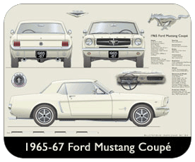 Ford Mustang Coupe 1965-67 Place Mat, Small